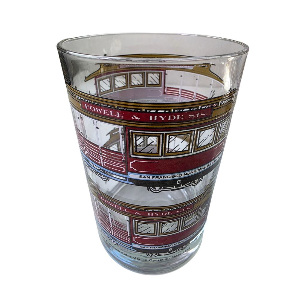 Set of 3- SAN FRANCISCO HYDE POWELL TROLLEY Ljungberg Collection 1984 8oz. Glass